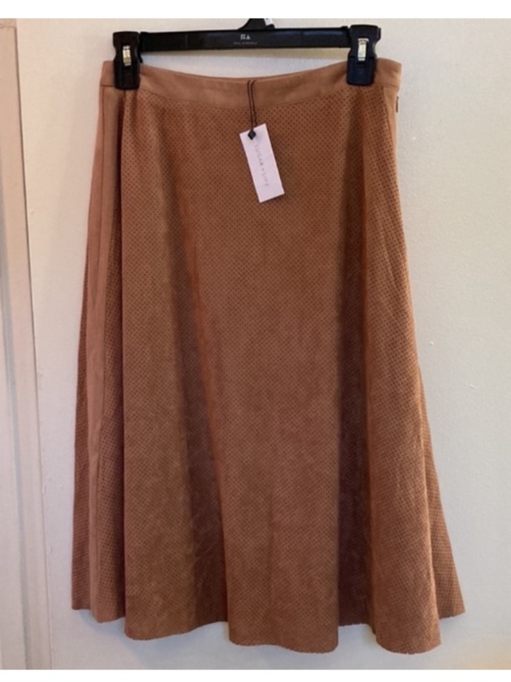 NWT! Light Brown/Tan Color  Soft Suede Circular Skirt.